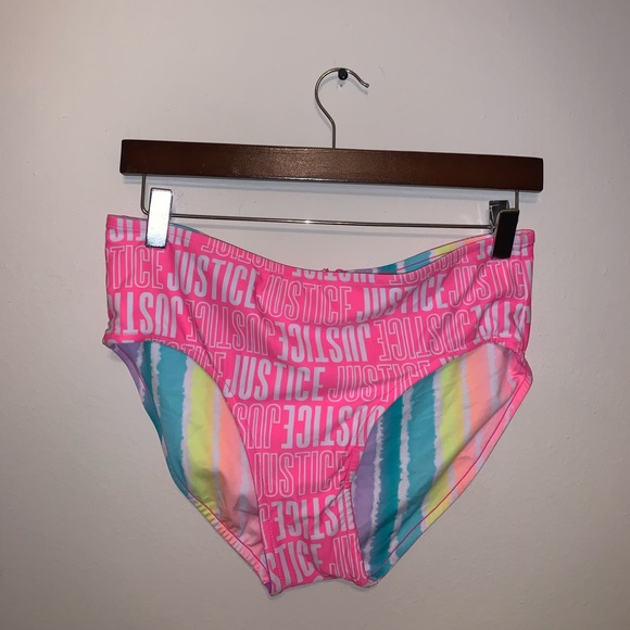 Justice Other - Justice Pink Rainbow Bikini Bottoms size 18 plus